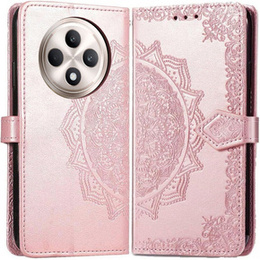 Откидной чехол для Oppo Reno 12FS / 12F, Mandala, розовый rose gold