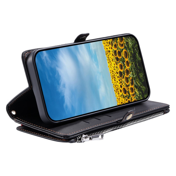 Откидной чехол для Xiaomi Redmi 14C / Xiaomi Poco C75, Wallet Zipper Pocket, чёрный