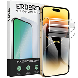 2x гидрогелевая пленка для iPhone 15 Pro Max, гидрогелевая пленка ERBORD
