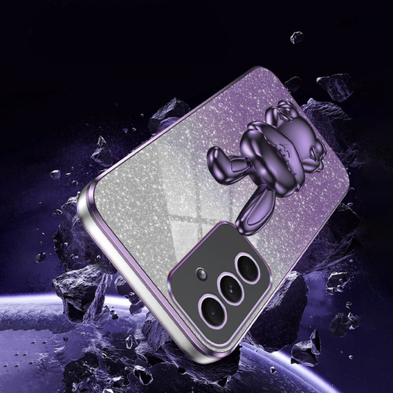 Чехол для Samsung Galaxy A54 5G, Glitter Rabbit, с выдвижной подставкой, фиолетовый