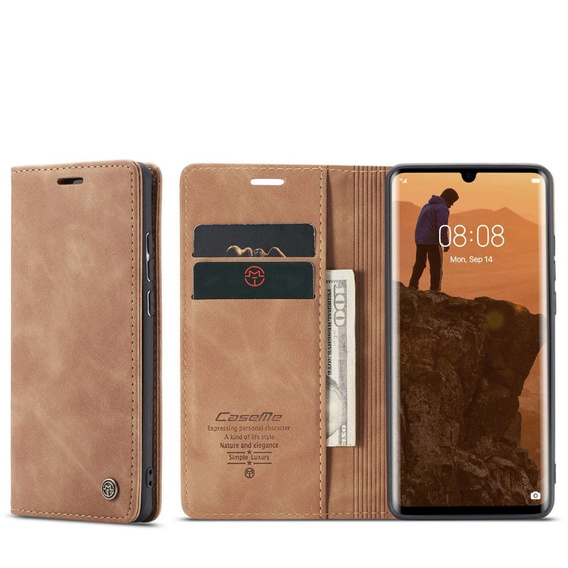 Чохол-сумка для Huawei P30 Pro, Leather Wallet Case, коричневий