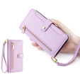 Откидной чехол для Xiaomi Poco F6 Pro, Wallet Zipper Pocket, фиолетовый