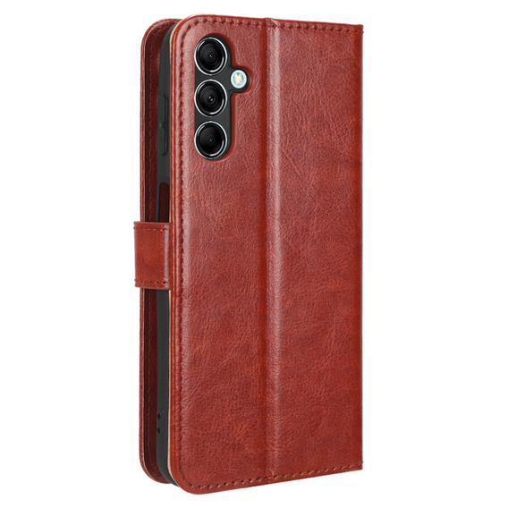 Футляр з клапаном для Samsung Galaxy M34, Crazy Horse Wallet, коричневий