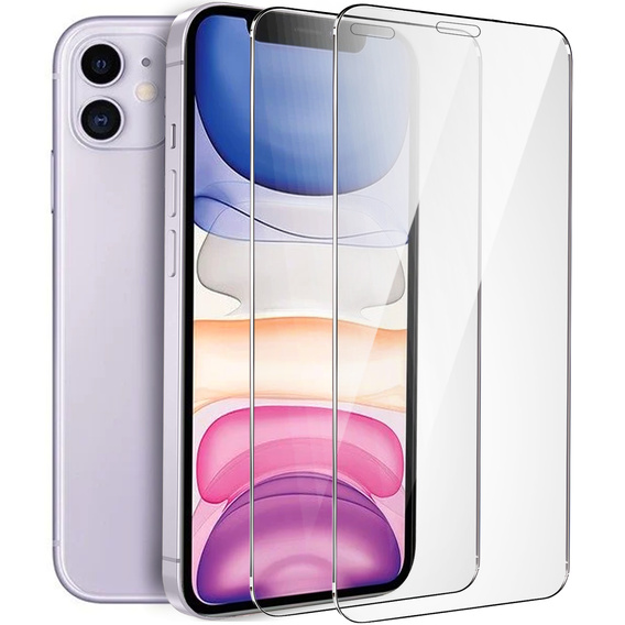 2x Загартоване скло для iPhone XR/11, ERBORD 9H Hard Glass на екрані