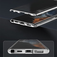 Чохол для Samsung Galaxy S22 Ultra, Magnetic Dual Glass, сріблястий