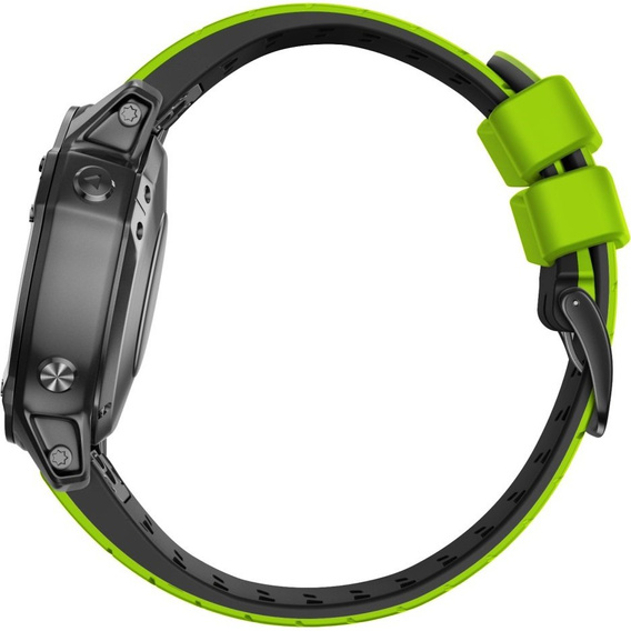 Силіконовий ремінець для Fitbit Inspire 3, Garmin Fenix 22mm, Green/Black