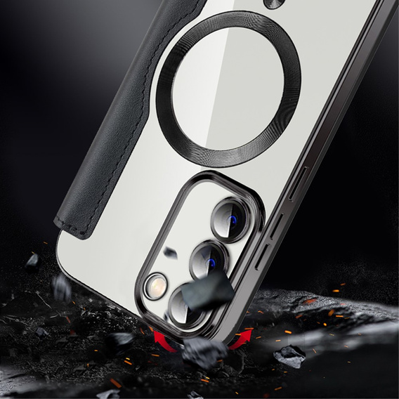 Откидной чехол для Samsung Galaxy S23, Wallet, MagSafe, чёрный