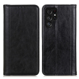 Чехол до Samsung Galaxy S24 Ultra, Wallet Litchi Leather, чёрный
