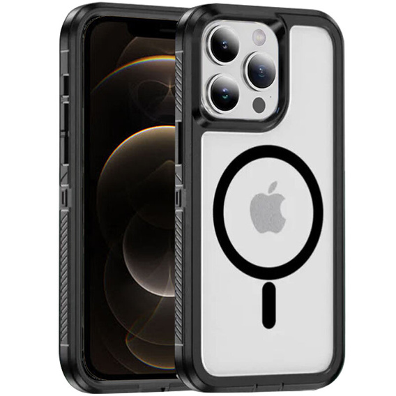 Чохол з рамкою для iPhone 12/12 Pro, для MagSafe, прозорий / чорний