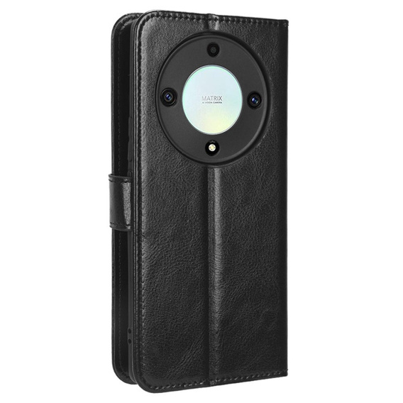 Откидной чехол для Honor Magic 5 Lite, Crazy Horse Wallet, чёрный