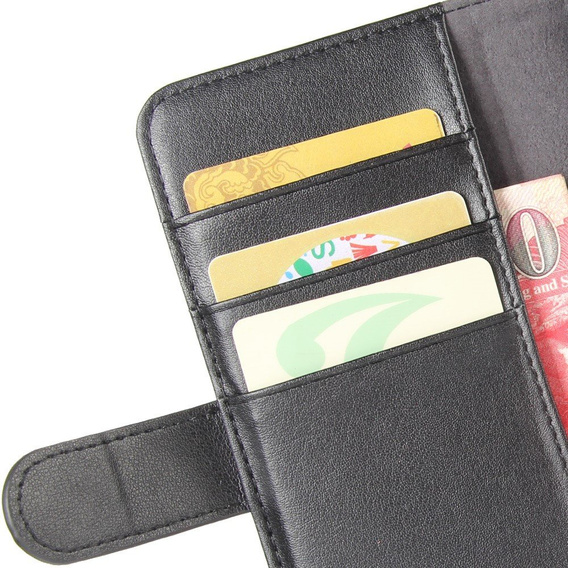 Чехол Wallet до Xiaomi Redmi Note 9, Genuine Leather, Black