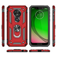 Бронированный Чехол до Motorola Moto G7 Power, Nox Case Ring, красный