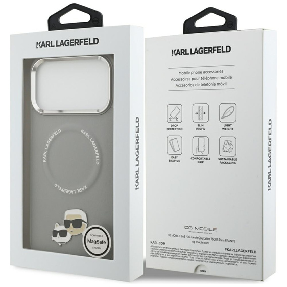 Чехол Karl Lagerfeld Karl & Choupette Pins MagSafe для iPhone 17 Pro Max