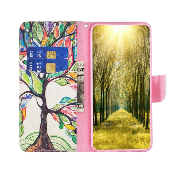 Откидной чехол для Xiaomi Redmi 12 4G, Wallet, tree of life, белый