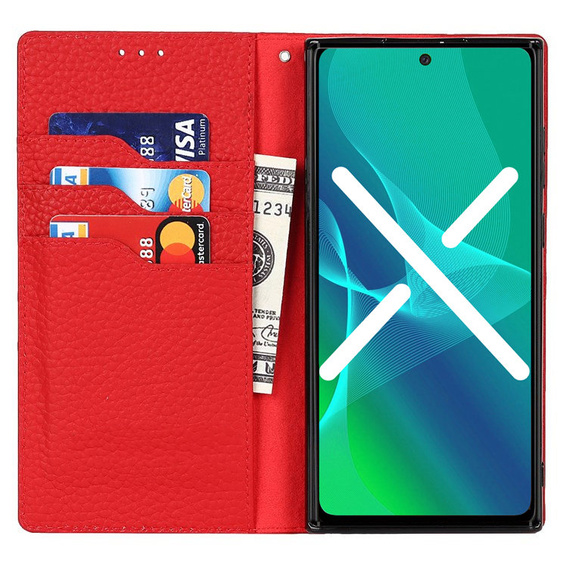 Шкіряний чохол для Samsung Galaxy S22, ERBORD Grain Leather, червоний