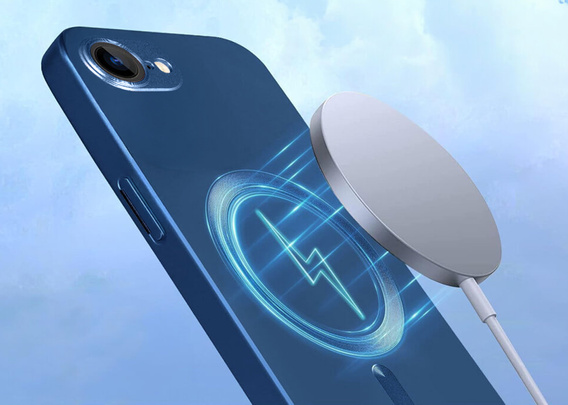 Чохол для iPhone 16E, ColorMag, для MagSafe, темно-синій + загартоване скло 9H