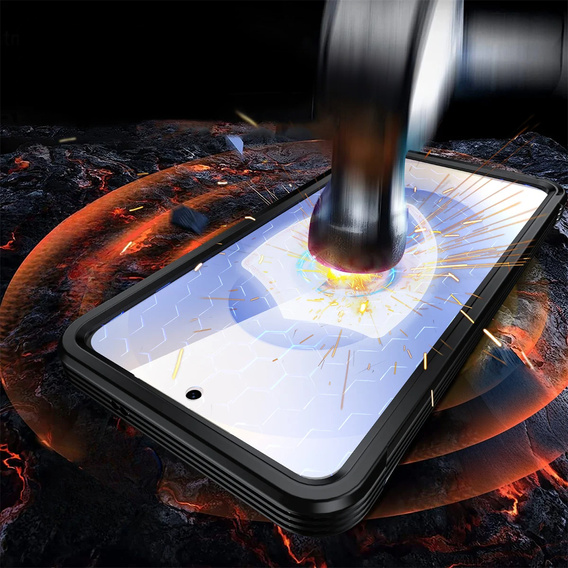 Чохол для Samsung Galaxy S25 Edge, Shockproof, зі склом, для MagSafe, чорний