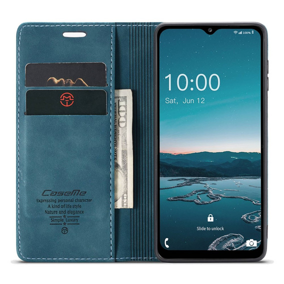 Чехол CASEME для Samsung Galaxy M33 5G, Leather Wallet Case, синий