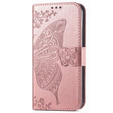 Чохол-книжка для Samsung Galaxy M13, Butterfly, рожевий rose gold