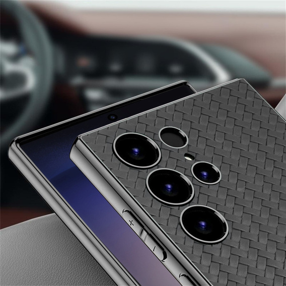 Чехол до Samsung Galaxy S23 Ultra, GKK Woven Leather, серый