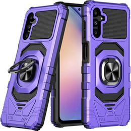 Чехол для Samsung Galaxy S23 FE, бронированный с подставкой и ручкой-планшетом, фиолетовый