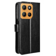 Футляр з клапаном для Motorola Moto G15 / Motorola Moto G15 Power, Crazy Horse Wallet, чорний
