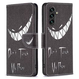 Откидной чехол для Samsung Galaxy A35 5G, Wallet, Don't Touch My Phone чёрный