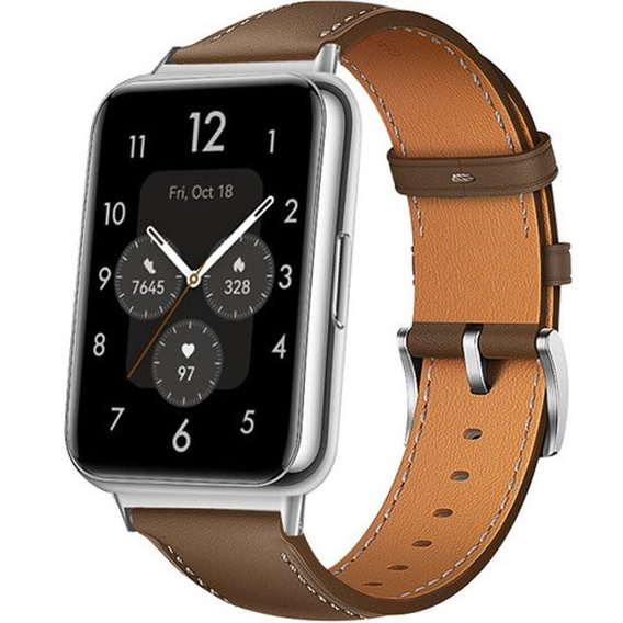 Кожаный ремешок для часов Huawei Watch Fit 2, Brown