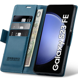 Чохол для Samsung Galaxy S23 FE, ERBORD Glossy Litchi, гаманець з клапаном, м'яти