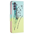 Откидной чехол для Samsung Galaxy M34, Wallet, feather, синий