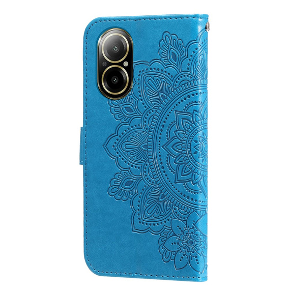 Откидной чехол для Realme C67, Mandala, синий
