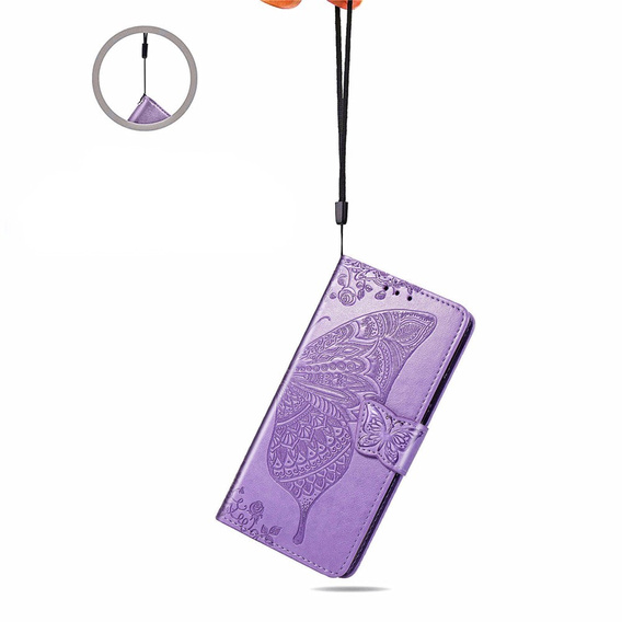 Откидной чехол для Motorola Edge 50 Ultra, Butterfly, фиолетовый