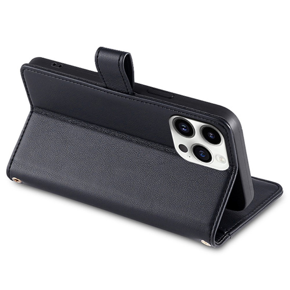 Чохол-книжка для iPhone 15 Pro, Wallet Zipper Pocket, чорний