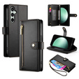 Откидной чехол для Samsung Galaxy S24 FE, Wallet Zipper Pocket, чёрный