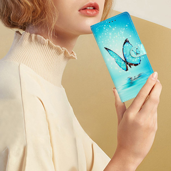 Откидной чехол для Xiaomi Redmi Note 12S, Wallet, butterfly, синий