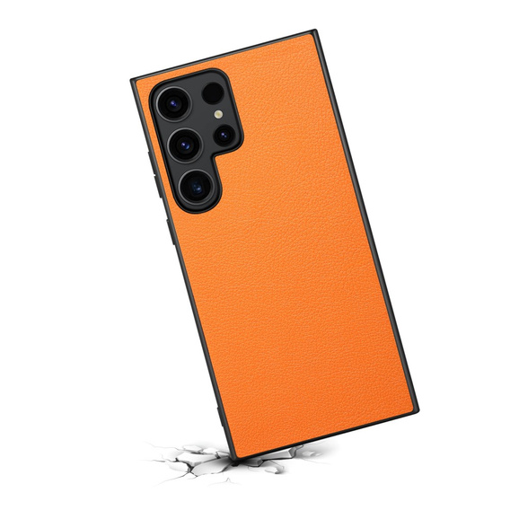 Чoхол до Samsung Galaxy S24 Ultra, Calf Texture, помаранчевий