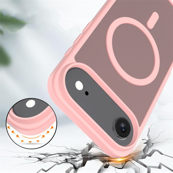 Матовий чохол для iPhone Air, для MagSafe, напівпрозорий рожевий