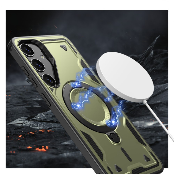 Чохол для Samsung Galaxy S24 FE, Military MagSafe, зелений