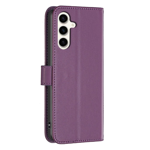 Откидной чехол для Samsung Galaxy S23 FE, BINFEN Wallet, тёмно-фиолетовый + 9H стекло  