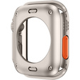 2в1 чехол и защитное стекло для часов Apple Watch 7/8 45MM, Titanium Gold/Orange