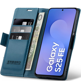 Чохол для Samsung Galaxy S25 FE, ERBORD Glossy Litchi, гаманець з клапаном, м'яти