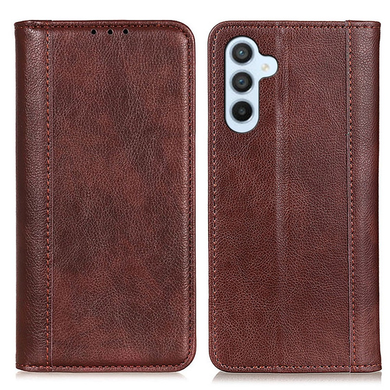 Чохол-фліп для Samsung Galaxy S25 FE, Split Leather, коричневий