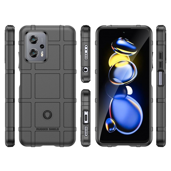 Чехол до Xiaomi Poco X4 GT 5G, Rugged Shield, чёрный