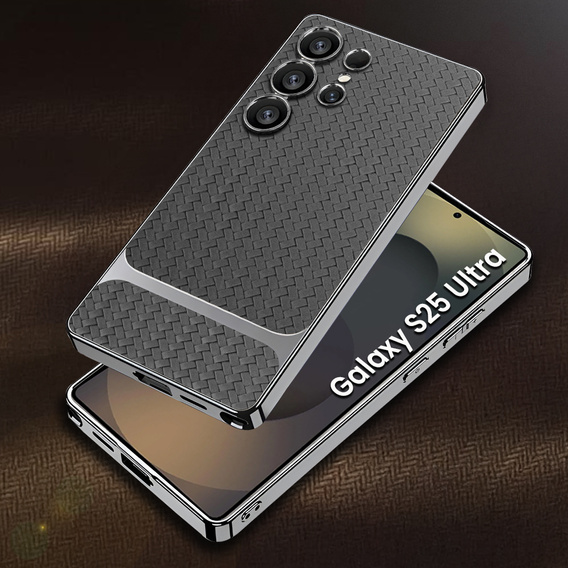 Чoхол до Samsung Galaxy S25 Ultra, GKK Woven Leather, сірий