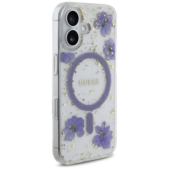 Чехол GUESS HC MagSafe Resin Flowers and Glitter для iPhone 16
