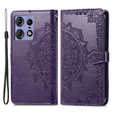 Откидной чехол для Motorola Edge 50 Pro, Mandala, фиолетовый