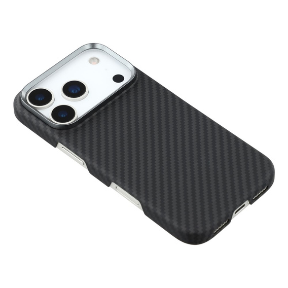 Чохол для iPhone 17 Pro, Carbon Fiber, для MagSafe, чорний