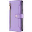 Откидной чехол для Honor Magic5 Lite, Wallet Zipper Pocket, фиолетовый