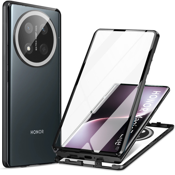 Чохол для Honor Magic 7 Lite, Magnetic Dual Glass, чорний