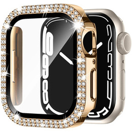 2в1 чехол и защитное стекло для часов Apple Watch 4/5/6/SE 44mm, Gold